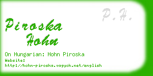 piroska hohn business card